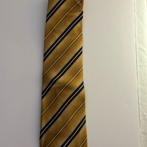 Carlos Devenezia 100%Silk Gold and Black Striped Tie
